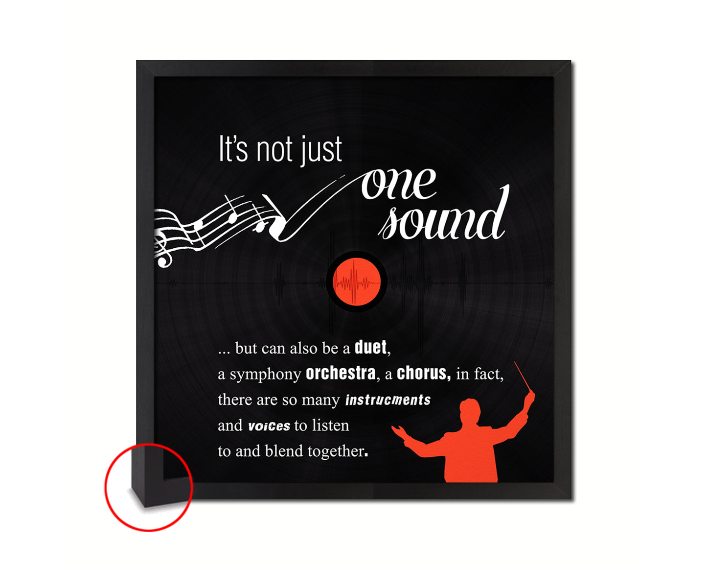 It's not just one sound Modern Music Quote Framed Print  Wall Decor Art Gifts