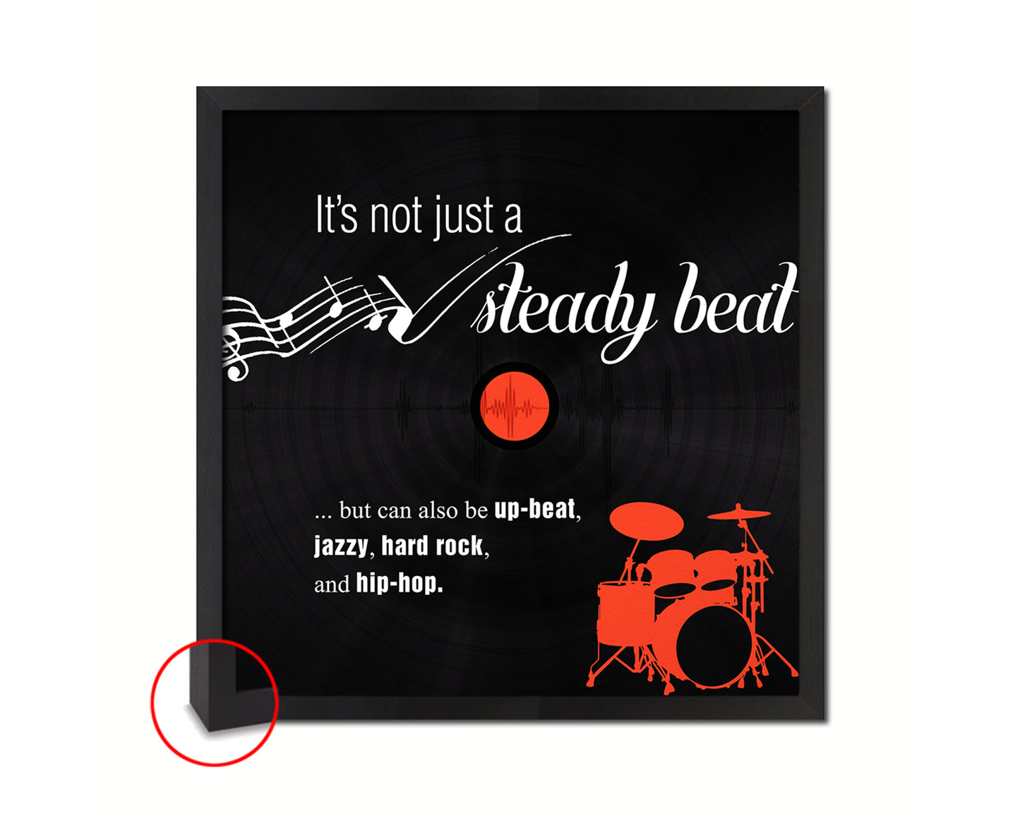 It's not just a steady beat Modern Music Quote Framed Print  Wall Decor Art Gifts