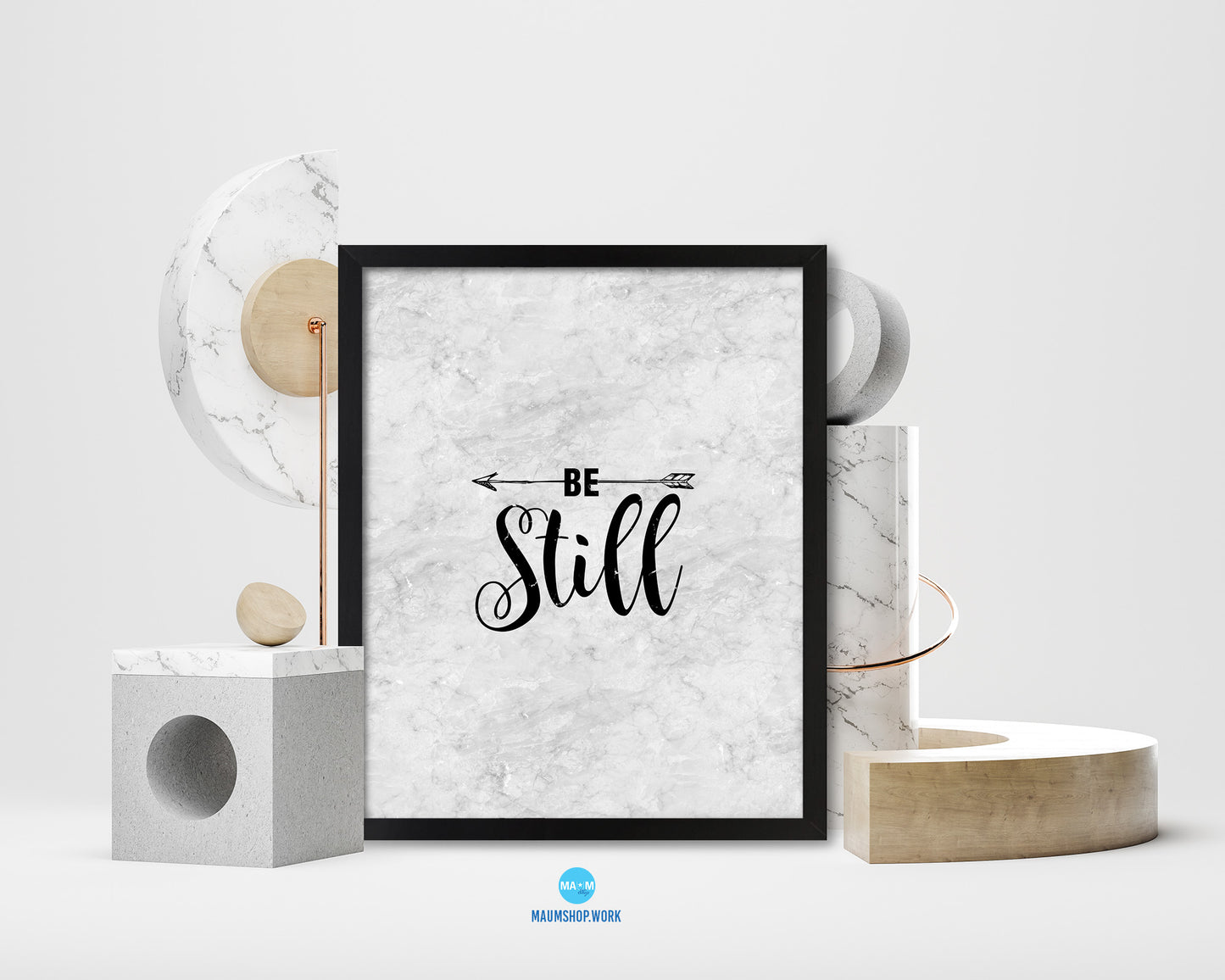 Be Still Inspirational Quote Framed Print Wall Art Decor Gifts