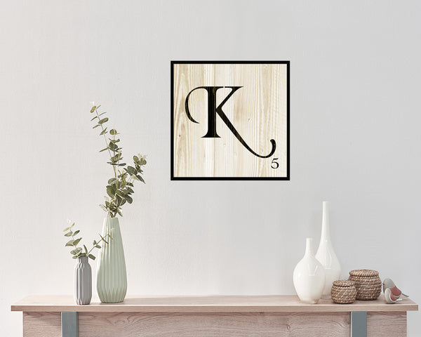 Scrabble Letters K Word Art Personality Sign Framed Print Wall Art Decor Gifts
