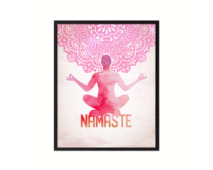 Fire Log Pose Yoga Wood Framed Print Wall Decor Art Gifts