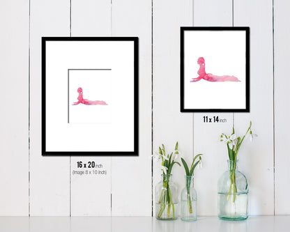 Cobra Pose Yoga Wood Framed Print Wall Decor Art Gifts