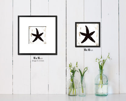 Starfish Nautical Wood Framed Gifts Ocean Beach Fishing Home Decor Wall Art Prints