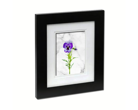 Pansy Marble Texture Plants Art Wood Framed Print Wall Decor Gifts
