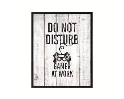 Do not disturb gamer at work Notice Danger Sign Framed Print Home Decor Wall Art Gifts