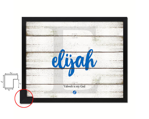 Elijah Personalized Biblical Name Plate Art Framed Print Kids Baby Room Wall Decor Gifts