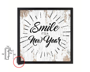 Smile it's a new year Quote Framed Print Home Decor Wall Art Gifts