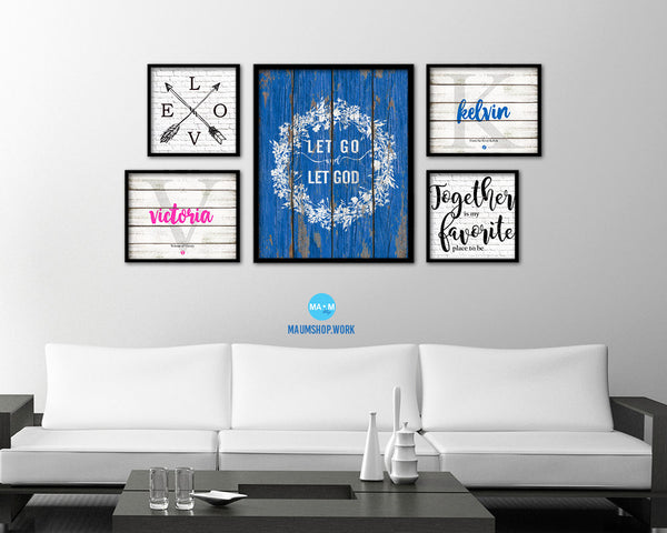Let go and let God Quote Framed Print Home Decor Wall Art Gifts