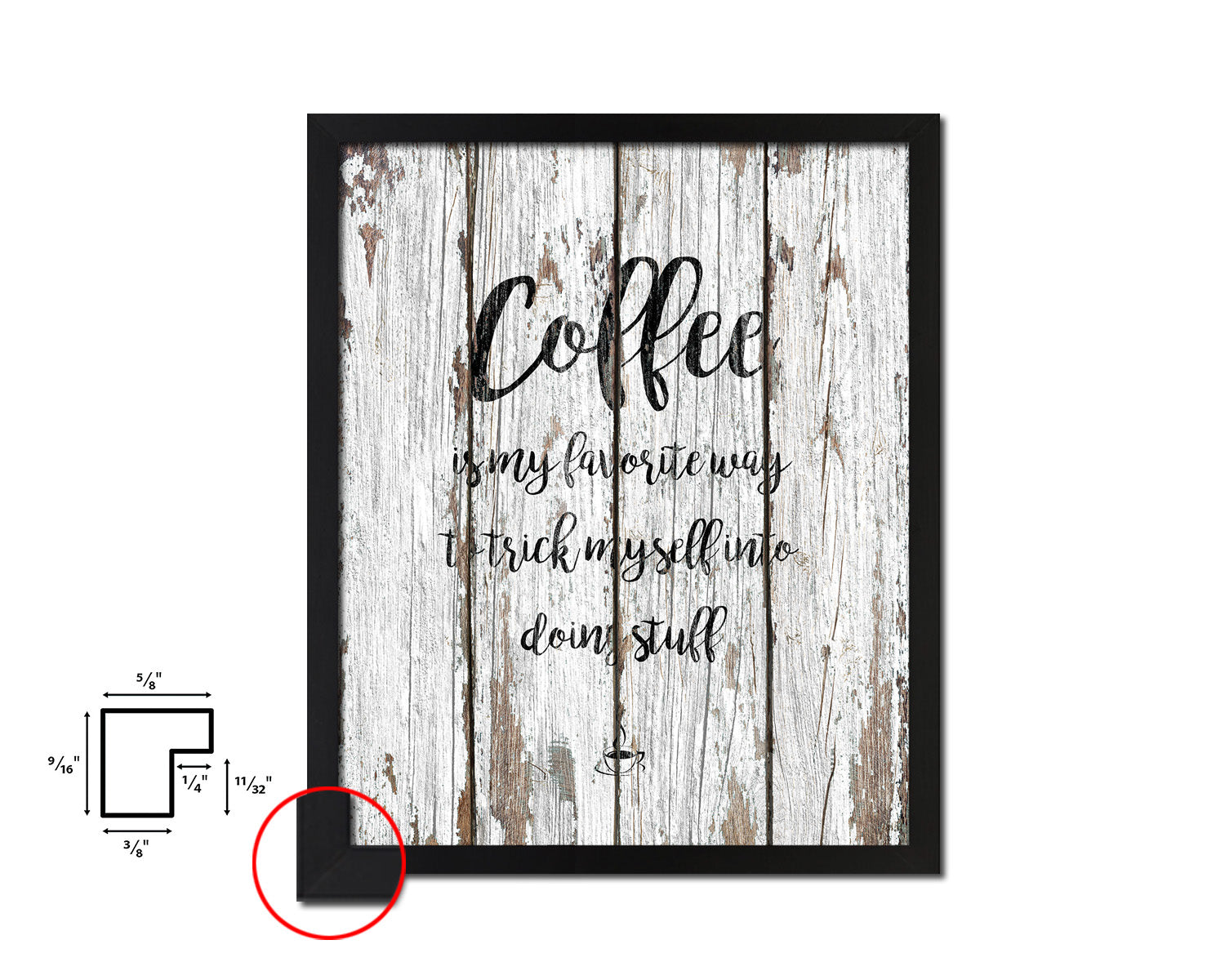 Coffee is my favorite way to trick myself into doing stuff Quote Framed Artwork Print Wall Decor Art Gifts