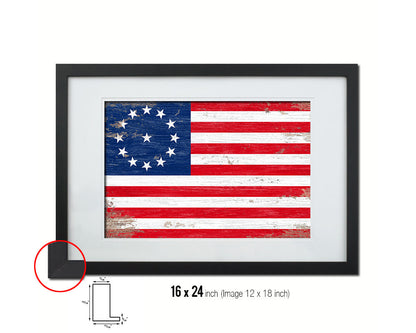 Cowpens US Historical Revolutionary War Shabby Chic Military Flag Framed Print Art