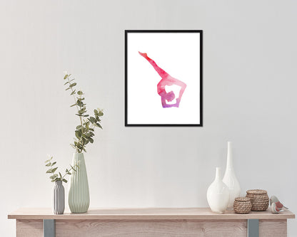 Gymnastic yoga Eka Pada Viparita Dandasana Yoga Wood Framed Print Wall Decor Art Gifts