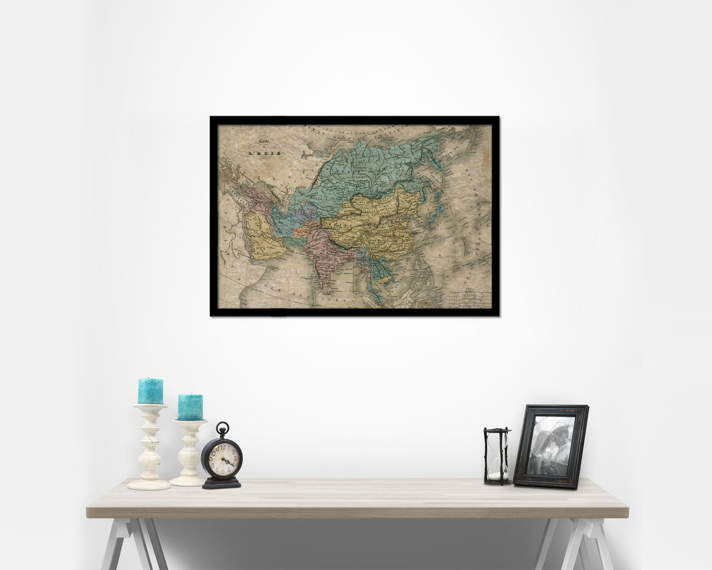 Asia 1860 Historical Map Framed Print Art Wall Decor Gifts