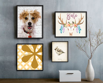 Jack Russell Terrier Dog Puppy Portrait Framed Print Pet Watercolor Wall Decor Art Gifts