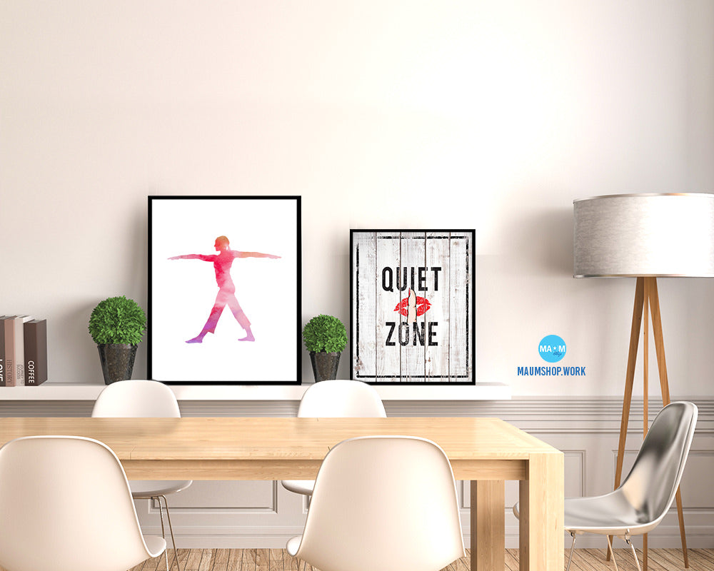 Triangle Preparation Yoga Wood Framed Print Wall Decor Art Gifts