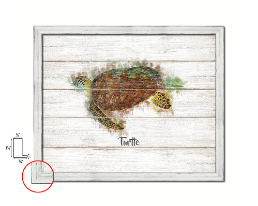 Turtle Fish Framed Prints Modern Restaurant Sushi Bar Watercolor Wall Art Decor