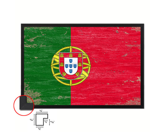 Portugal Shabby Chic Country Flag Wood Framed Print Wall Art Decor Gifts