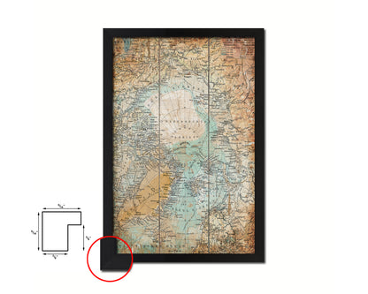 Nord Polarlander Antique Map Wood Framed Print Art Wall Decor Gifts