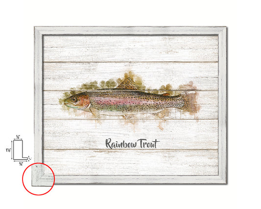 Rainbow Trout Fish Framed Prints Modern Restaurant Sushi Bar Watercolor Wall Art Decor