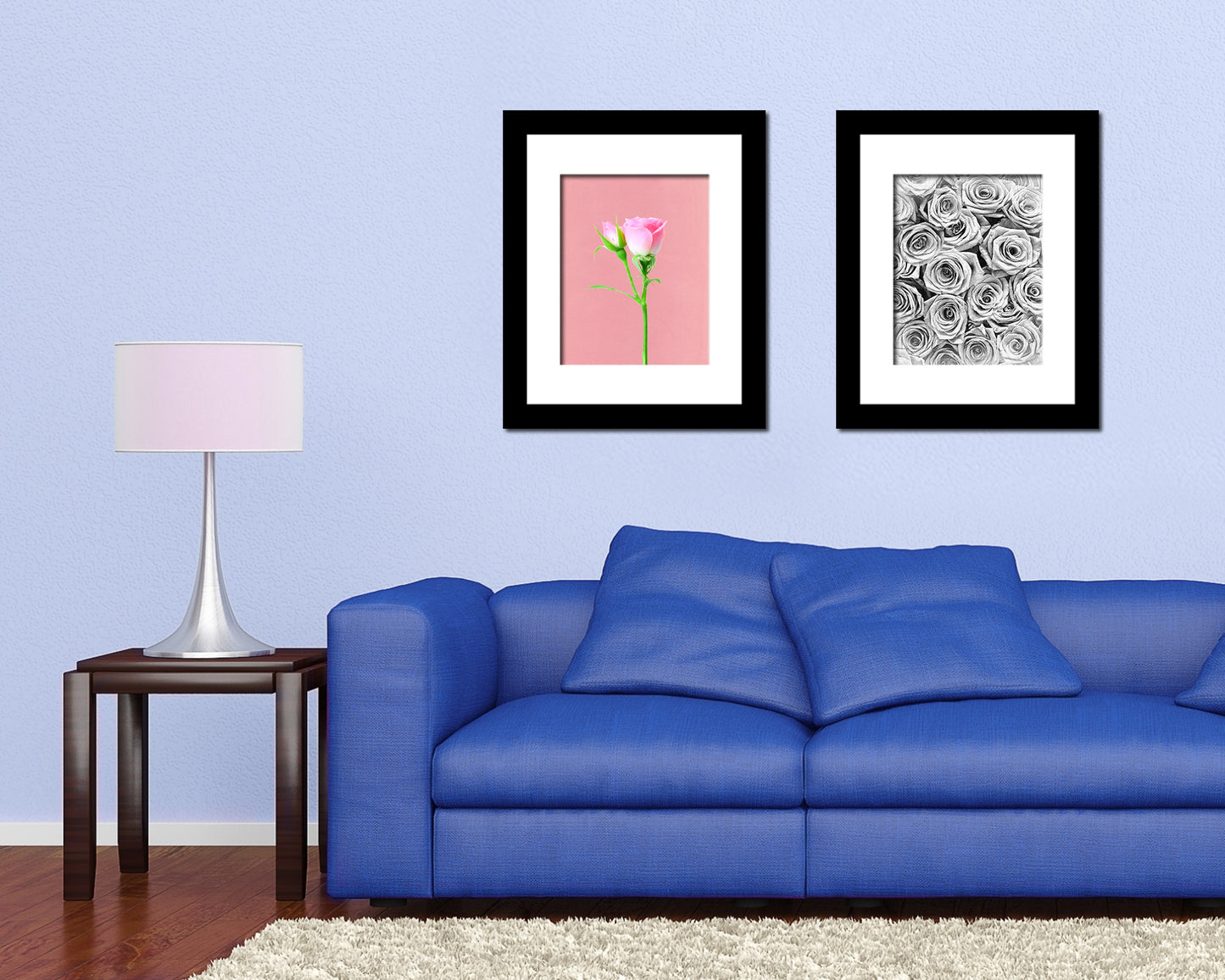 Pink Rose Colorful Plants Art Wood Framed Print Wall Decor Gifts