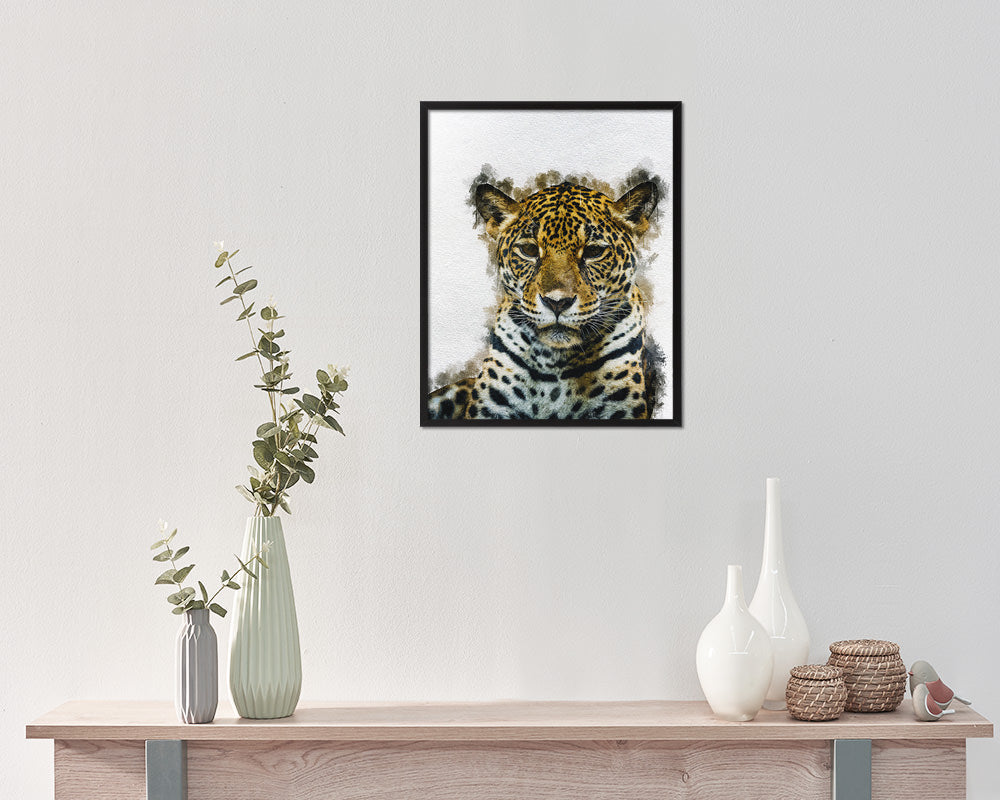 Jaguar Animal Painting Print Framed Art Home Wall Decor Gifts