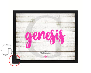 Genesis Personalized Biblical Name Plate Art Framed Print Kids Baby Room Wall Decor Gifts