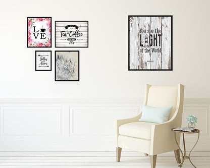 You Are the Light of The World, Matthew 5:14 Quote Framed Print Home Decor Wall Art Gifts
