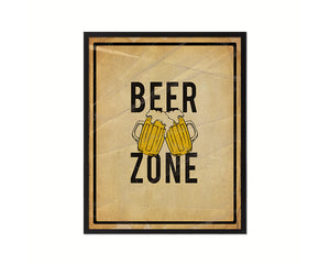 Beer Zone Notice Danger Sign Framed Print Home Decor Wall Art Gifts