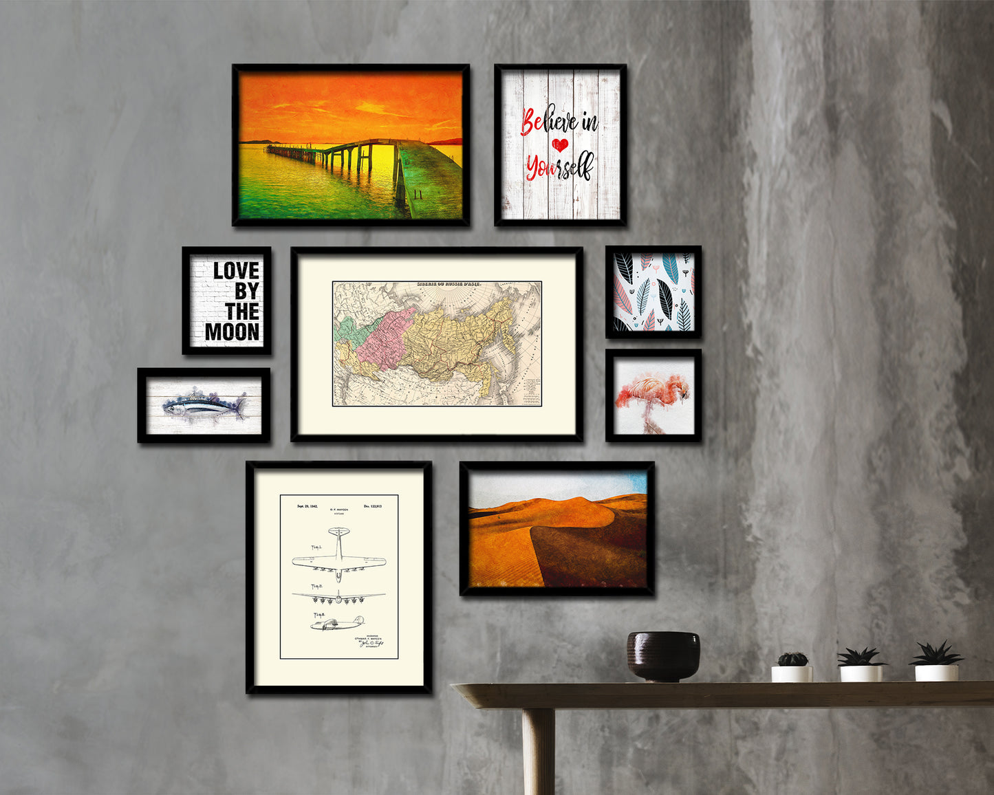 Siberia Russia 1875 Old Map Framed Print Art Wall Decor Gifts