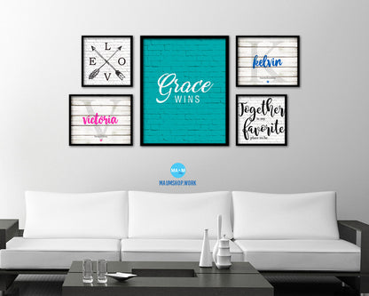 Grace wins Quote Framed Print Home Decor Wall Art Gifts