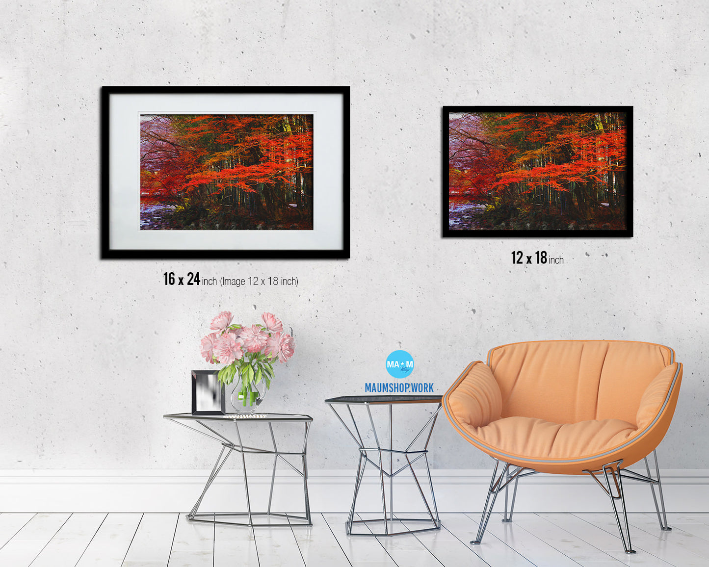 Japanese Scenery in Mountain Park Autumn Landscape Painting Print Art Frame Wall Decor Gifts