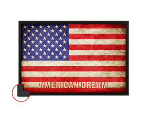American Dream Campaign Vintage Military Flag Framed Print Sign Decor Wall Art Gifts