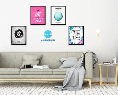 Keep calm or I will use my teacher voice Quote Framed Print Home Decor Wall Art Gifts