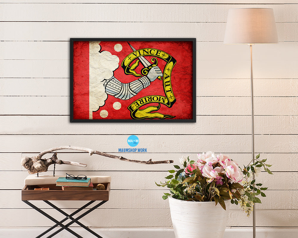 Bedford Vintage Military Flag Framed Print Sign Decor Wall Art Gifts