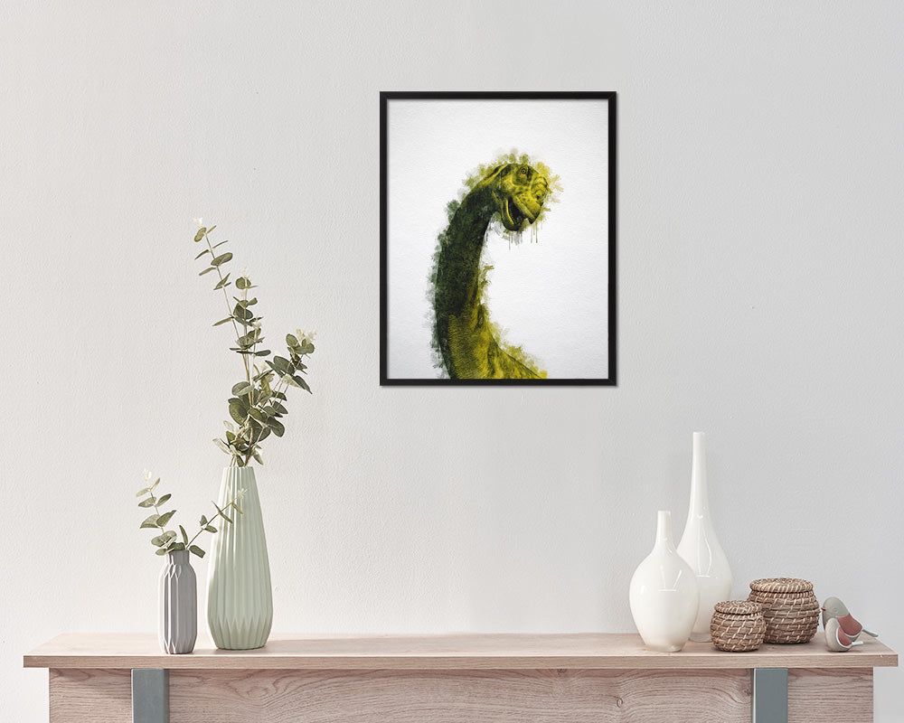 Camarasaurus Dinosaur Animal Painting Print Framed Art Home Wall Decor Gifts
