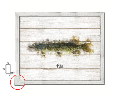 Pike Fish Framed Prints Modern Restaurant Sushi Bar Watercolor Wall Art Decor