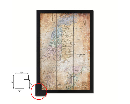 Holy Land Romans David Solomon Israel Palestine Antique Map Wood Framed Print Art Wall Decor Gifts