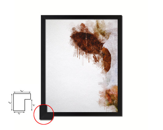 Cow Animal Painting Print Framed Art Home Wall Decor Gifts