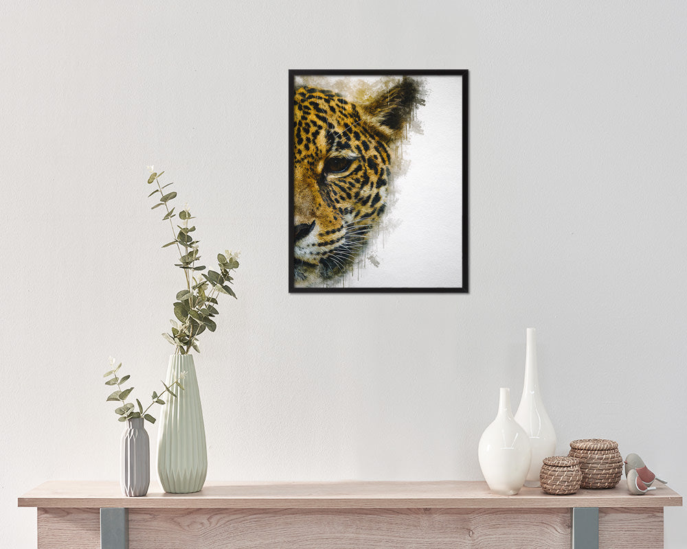 Jaguar Animal Painting Print Framed Art Home Wall Decor Gifts