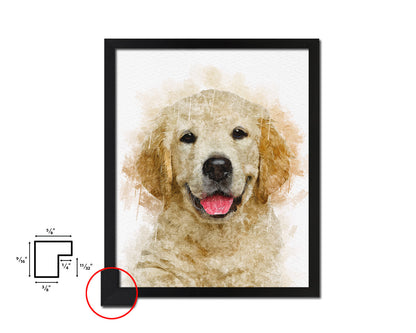 Jindo Dog Puppy Portrait Framed Print Pet Watercolor Wall Decor Art Gifts