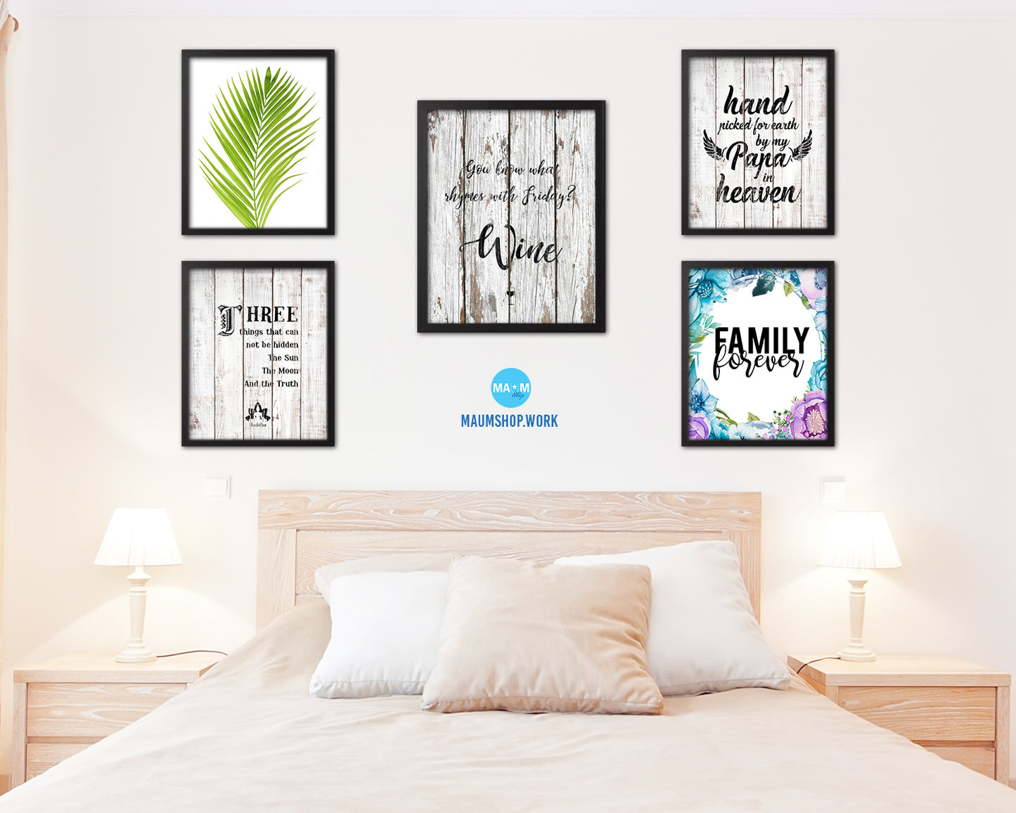 You know what rhymes with Friday Words Wood Framed Print Wall Decor Art Gifts