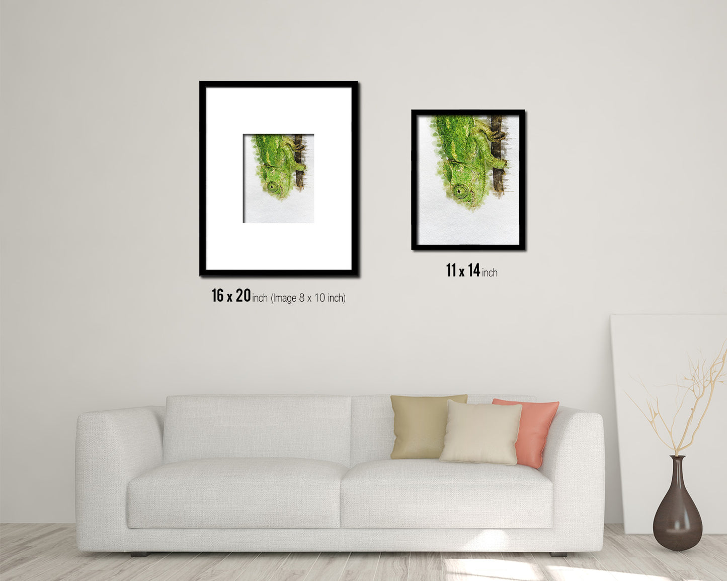 Chameleon Animal Painting Print Framed Art Home Wall Decor Gifts
