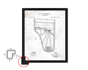 Piano Frame Music Vintage Patent Artwork Black Frame Print Wall Art Decor Gifts