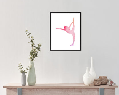 Gymnastic yoga Contorsionist practicing Yoga Wood Framed Print Wall Decor Art Gifts