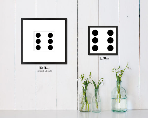 Dice 6 Punctuation Symbol Framed Print Home Decor Wall Art English Teacher Gifts