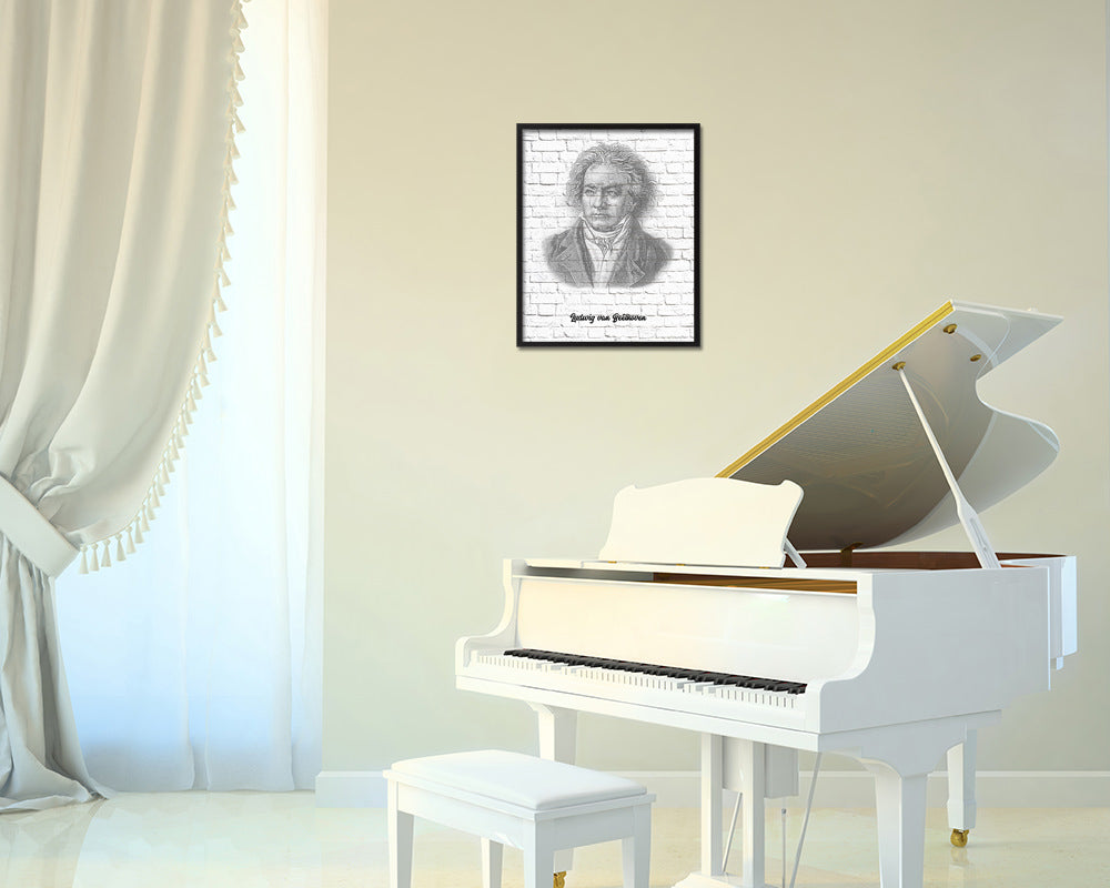 Ludivig van Beethoven Classical Music Framed Print Orchestra Teacher Gifts Home Wall Decor