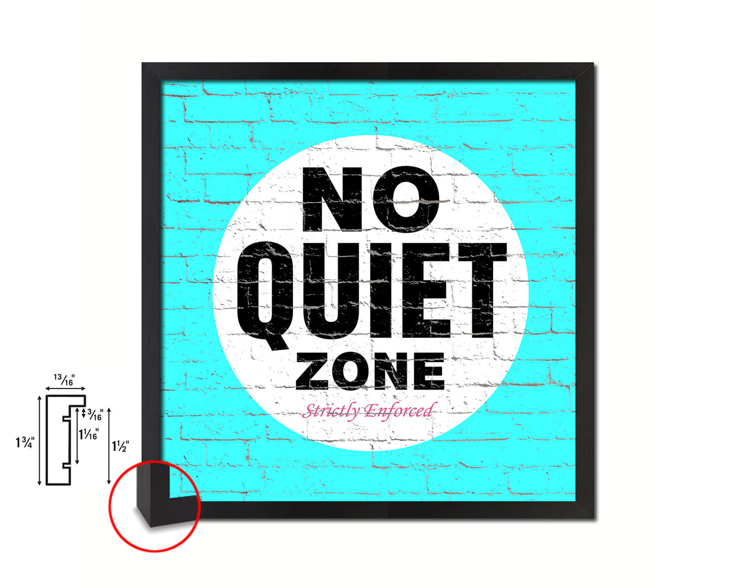 No Quiet Zone Shabby Chic Sign Wood Framed Art Paper Print Wall Decor Gifts