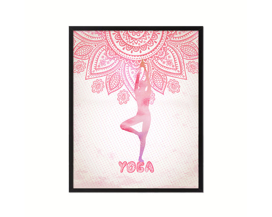 Mountain Pose Yoga Wood Framed Print Wall Decor Art Gifts