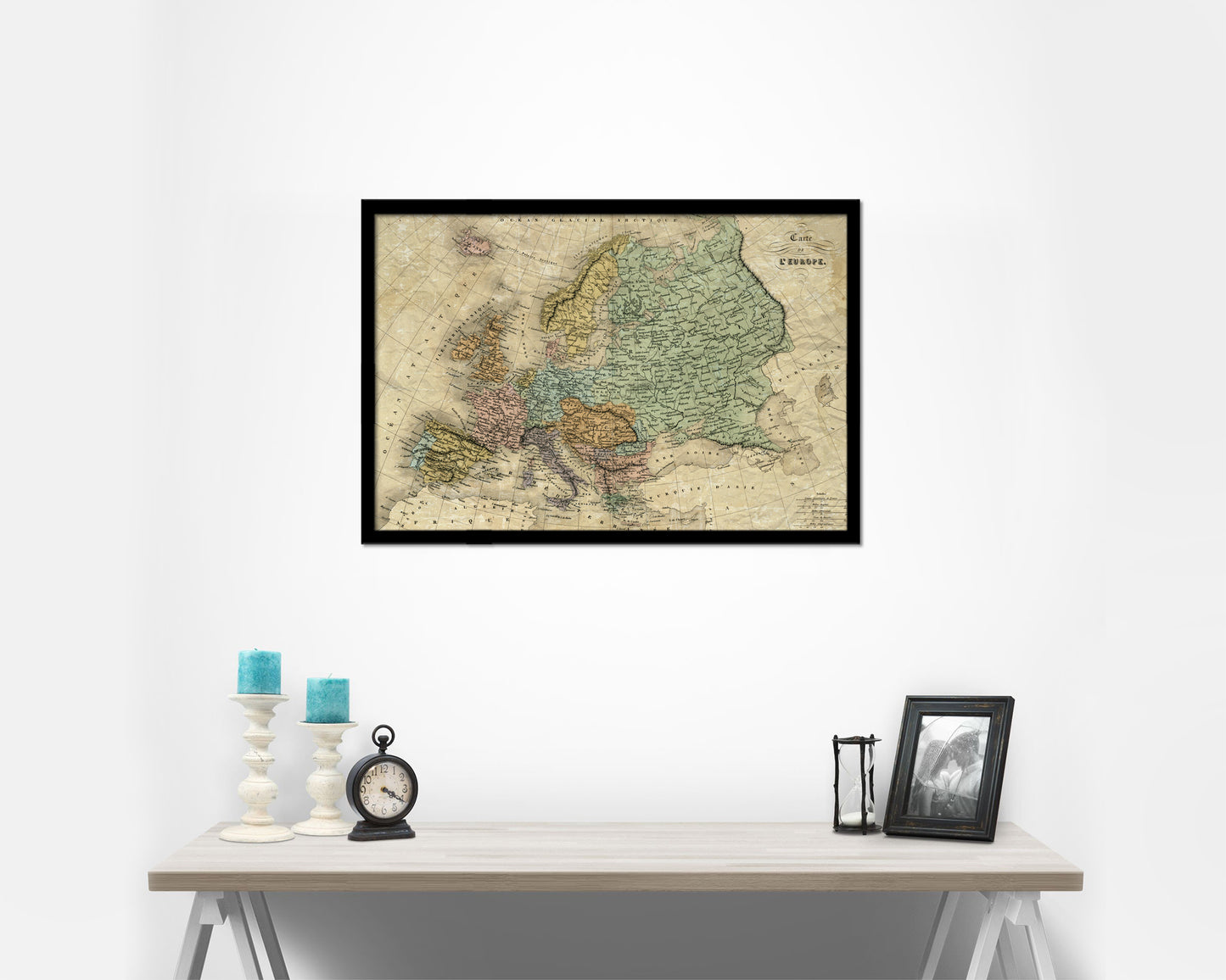 Europe Germany 1908 Historical Map Framed Print Art Wall Decor Gifts