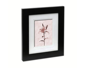 Pink Lily Sepia Plants Art Wood Framed Print Wall Decor Gifts