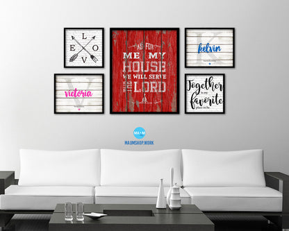 As for me we will serve the Lord, Joshua 24:15 Quote Framed Print Home Decor Wall Art Gifts